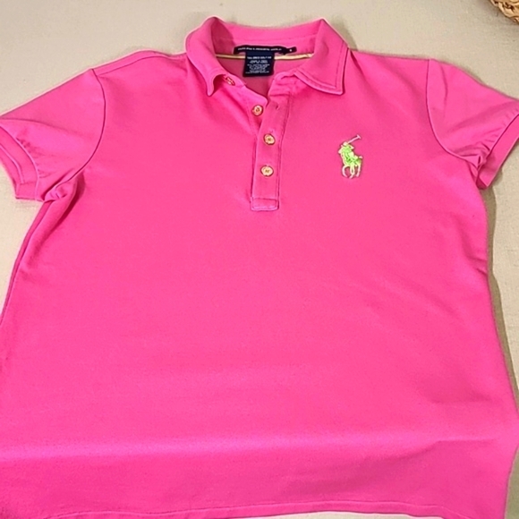 Ralph Lauren Bright Pink Golf Shirt Size Small Skinny Polo - Picture 5 of 5